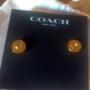 COACH
Signature C Disc Stud Earrings